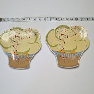 Blue Sky Cupcake Plates - Cream and Brown